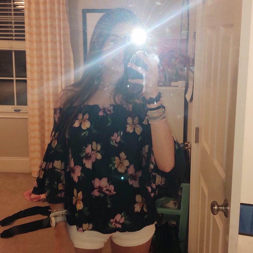 floral off he shoulder top